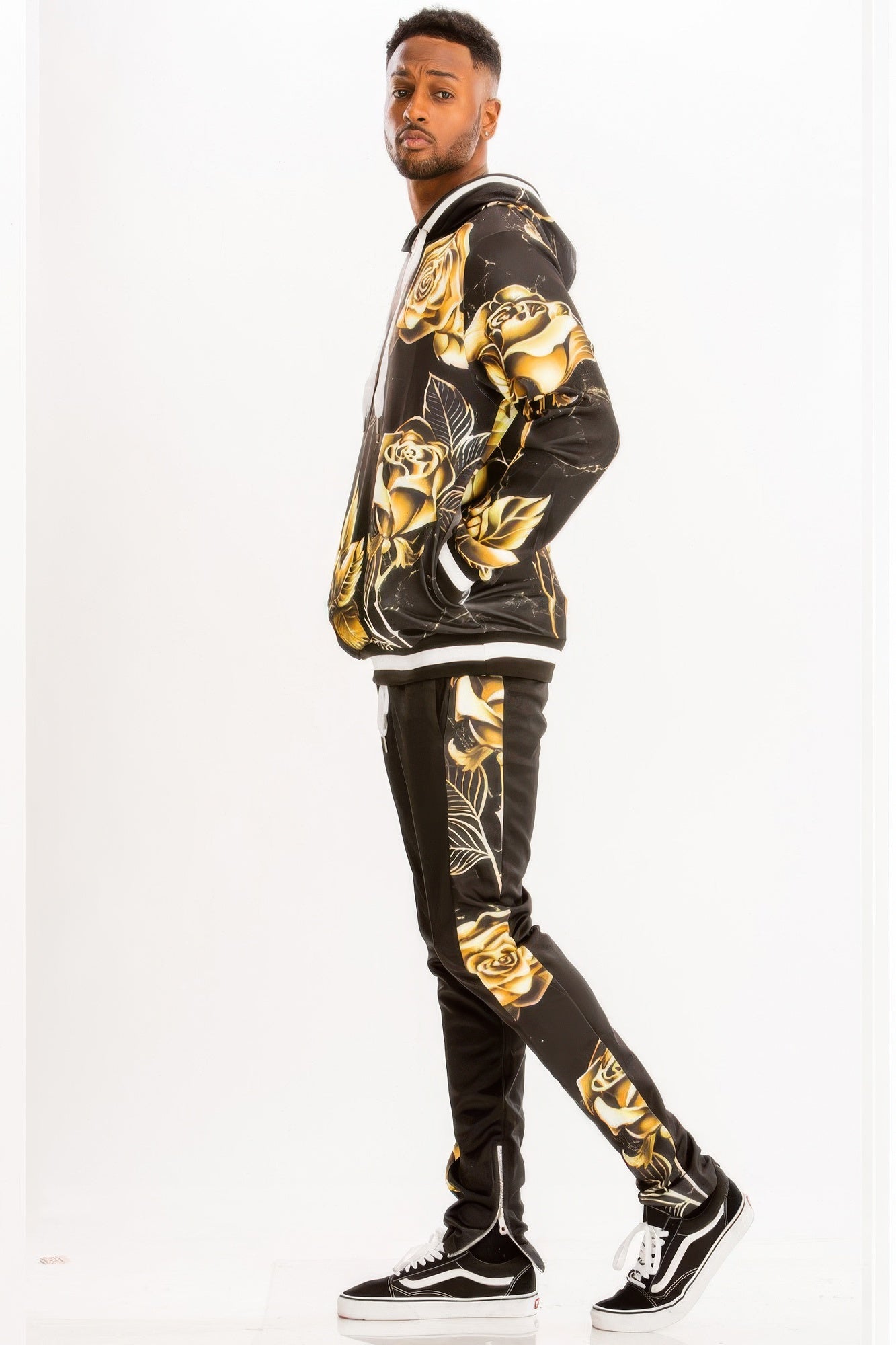 Golden Heir print hoodie and sweat set, stylish track set with colorful design, comfortable casual wear by Golden Heir