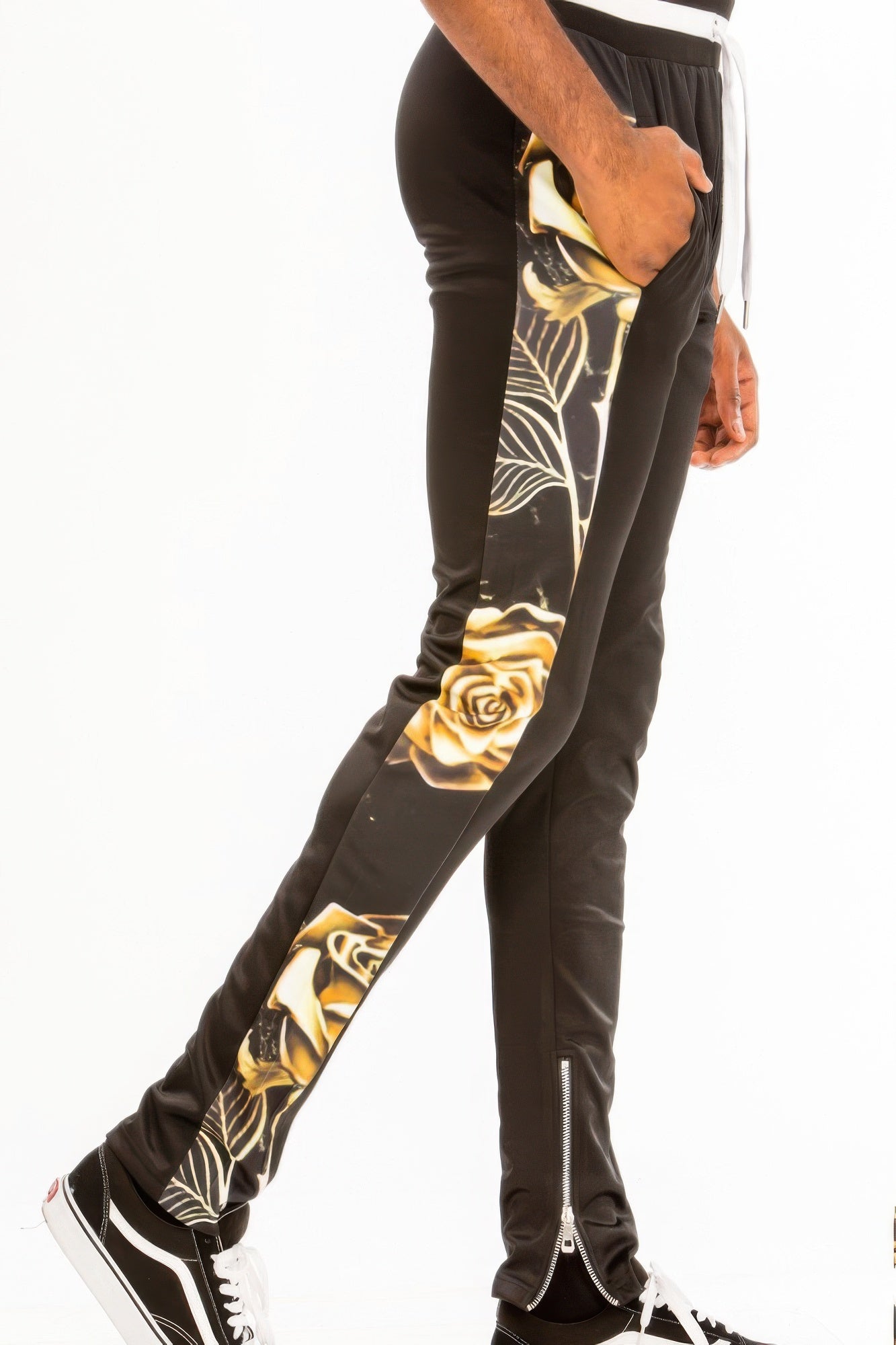 Golden Heir print hoodie and sweat set, stylish track set with colorful gold and black design, comfortable casual wear for men and women.