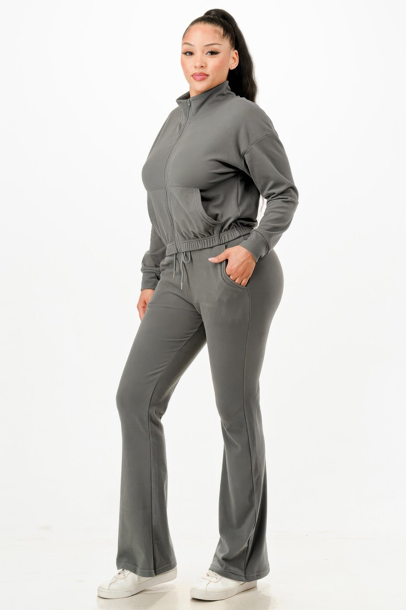 Golden Heir soft zip-up track suit set featuring a comfortable fit, in a stylish gold color with a sleek design.