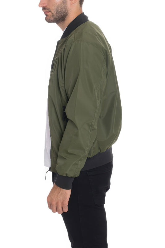 Golden Heir lightweight black windbreaker jacket displayed on a hanger, showcasing its sleek design and durable fabric.