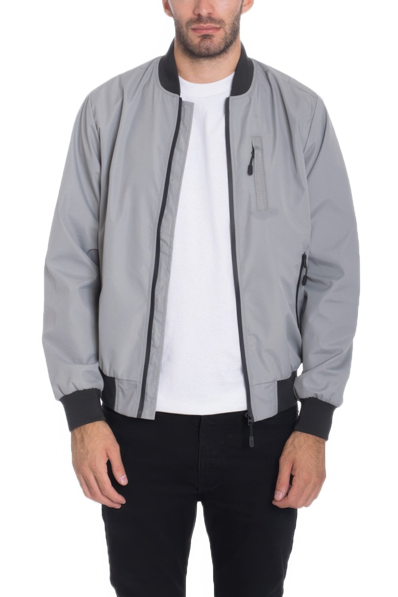 Golden Heir lightweight windbreaker jacket in black, shown on a model, with a sleek, modern design perfect for active wear.