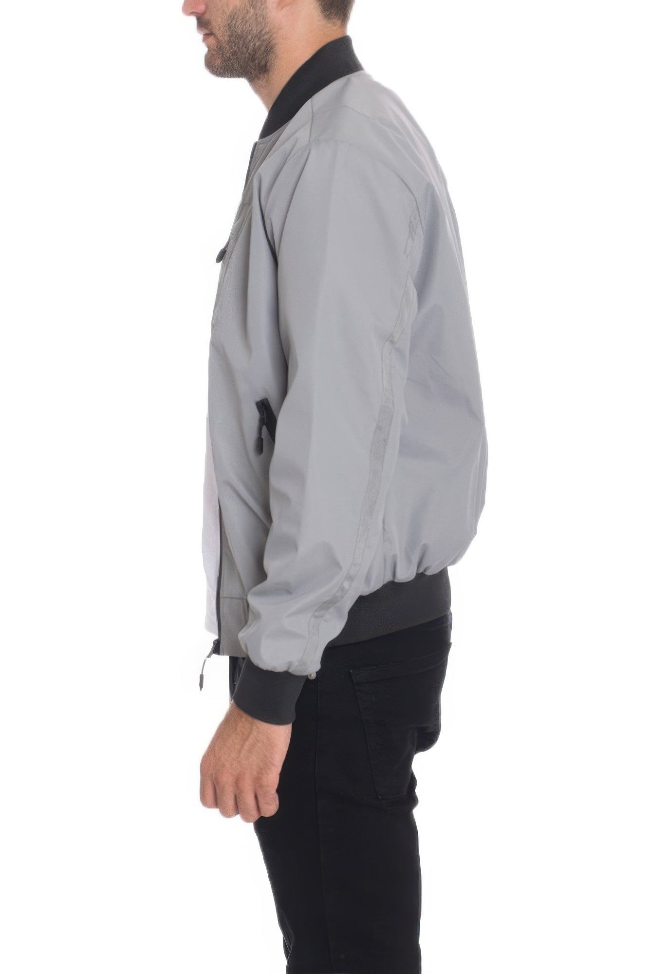 Golden Heir lightweight windbreaker jacket in black, shown with a slim fit design and hood for casual outdoor wear.