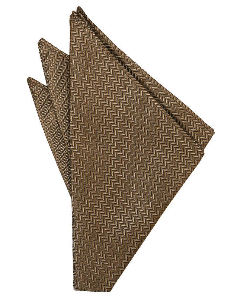 Mocha herringbone pocket square from Tux-USA featuring a stylish woven pattern for men's accessories.